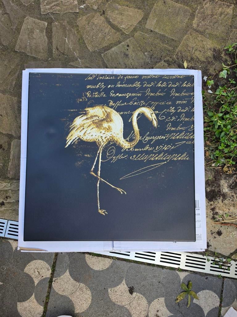 Schilderij goud zwart, Ophalen of Verzenden, Zo goed als nieuw, 50 tot 75 cm, 50 tot 75 cm