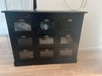 Zwart Apothekerskastje met Glazen Laden, Ophalen of Verzenden, Gebruikt
