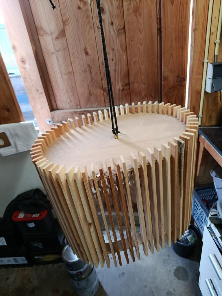 Hanglamp, Ophalen of Verzenden, Zo goed als nieuw, Hout, Minder dan 50 cm