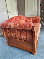 Kleurrijk grenen bankstel en fauteuil, Ophalen, Gebruikt, Minder dan 75 cm, Driepersoons