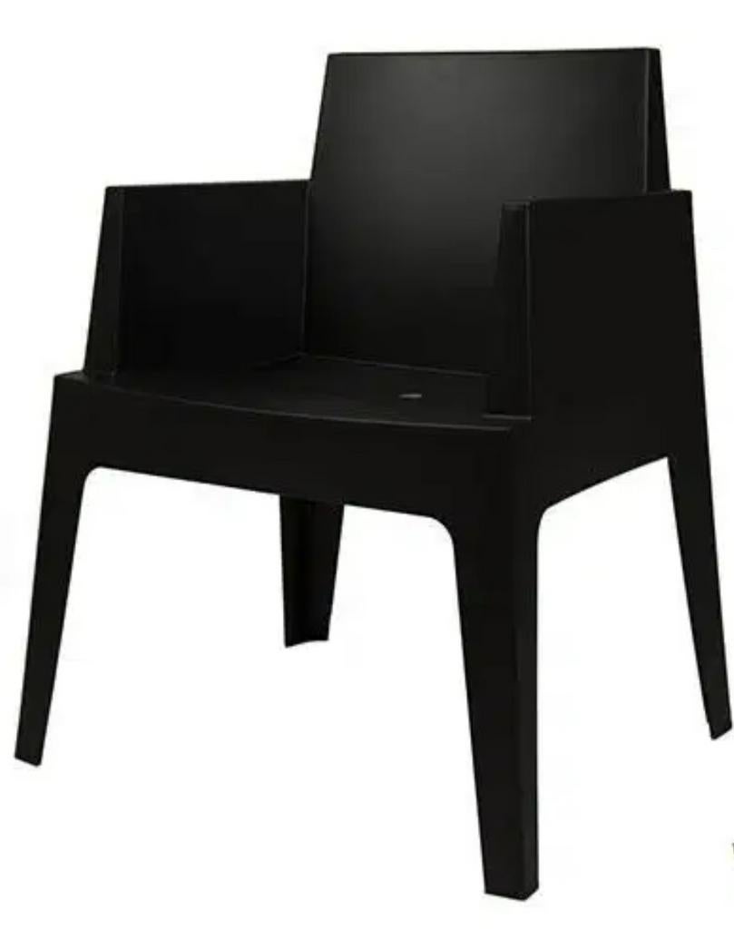 6 zwarte stoelen stoel tuinstoelen model driade toy, Ophalen, Kunststof