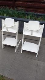 2x Stokke Tripp Trapp kinderstoel, wit, met babyset, Ophalen, Gebruikt, Meegroeistoel, Stoelverkleiner