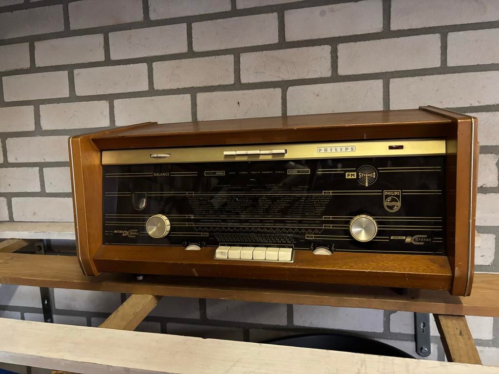 Philips stereo radio begin jaren 60, Audio, Tv en Foto, Radio's, Ophalen, Niet werkend, Radio