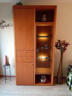 Mooie hoge Hulsta kersenhouten (vitrine)kast, Ophalen, Gebruikt, 25 tot 50 cm, Kersenhout