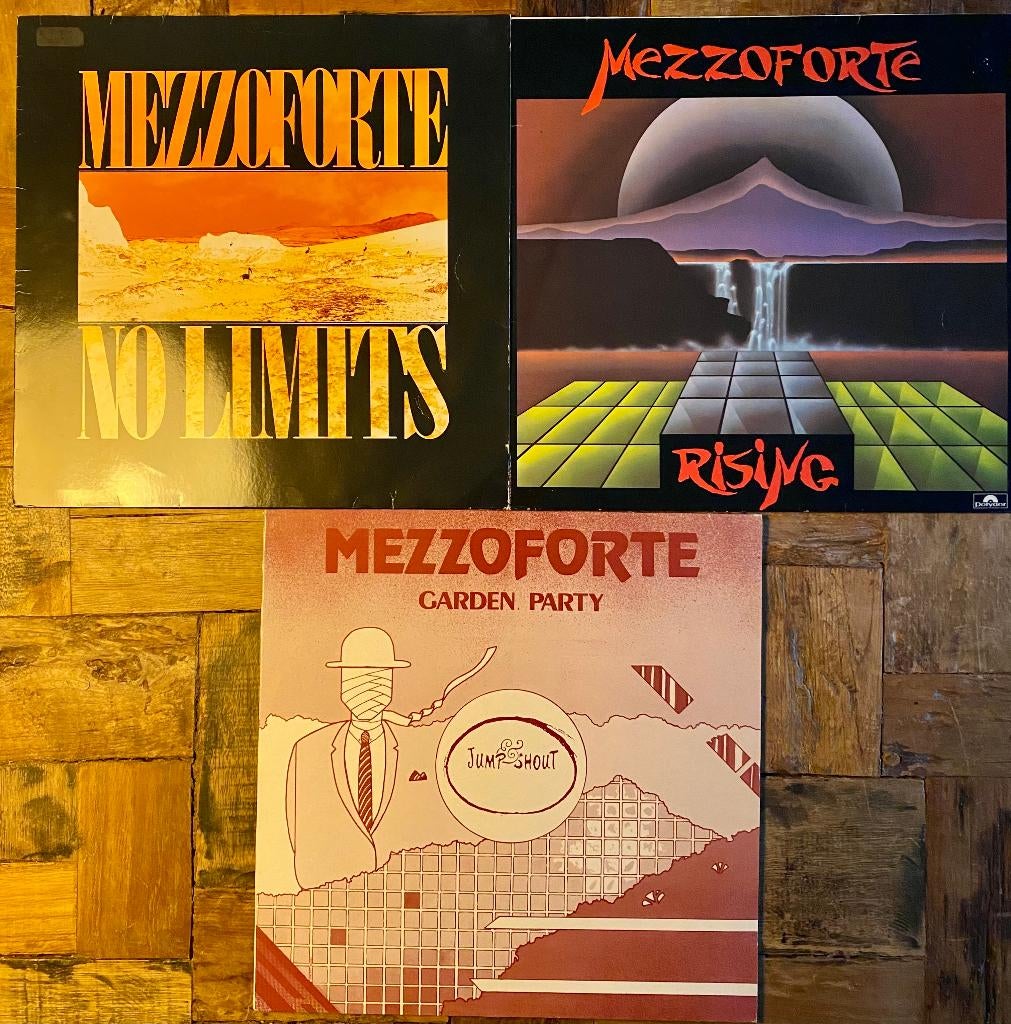 Mezzoforte – Set van 3 (No Limits / Rising / Garden Party), Gebruikt, 1980 - 1989, Ophalen of Verzenden, Inclusief binnenhoes