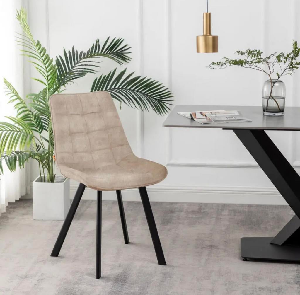 Nieuwe Felix Lux Eetkamerstoel-Beige -Geel, Huis en Inrichting, Stoelen, Ophalen, Twee, Overige kleuren, Nieuw