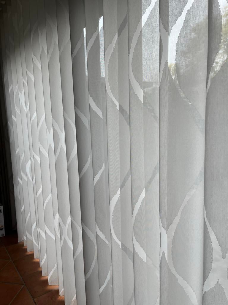 Witte in between vitrage wave inclusief rail, Ophalen, Gebruikt, 200 cm of meer, Wit