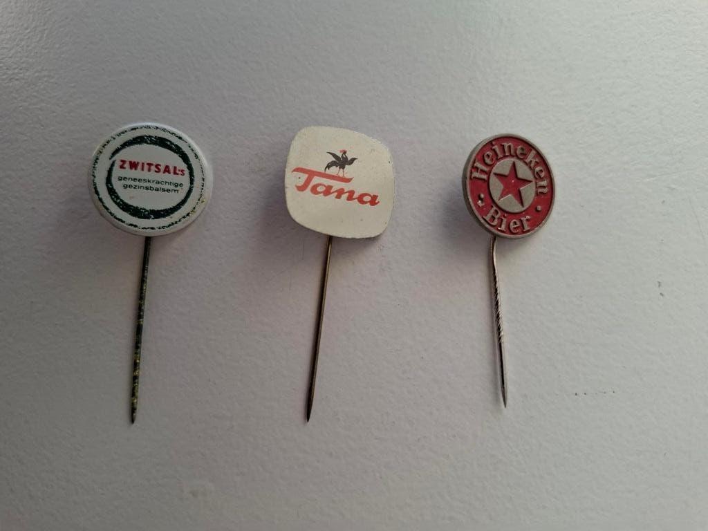 3 oude speldjes Heineken,  Tana,  Zwitsal, Verzamelen, Ophalen of Verzenden, Gebruikt, Overige onderwerpen