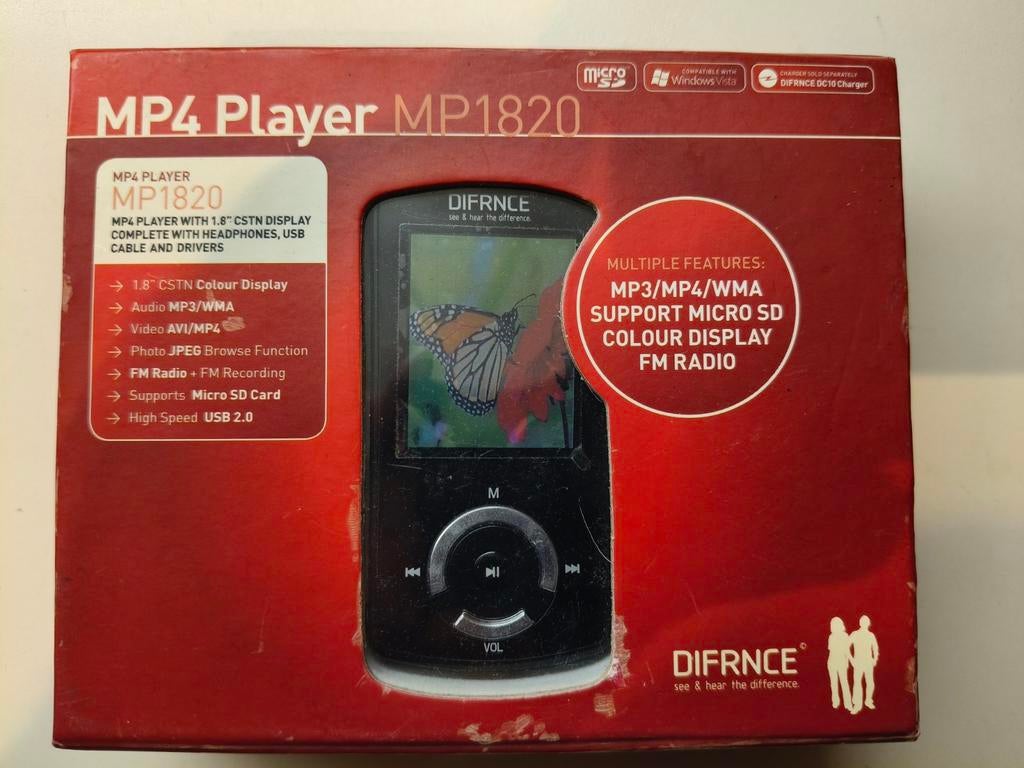 DIFRNCE MP1820 MP4 Speler met FM Radio en Kleurenscherm, Overige merken, Met radio, Nieuw, Minder dan 2 GB