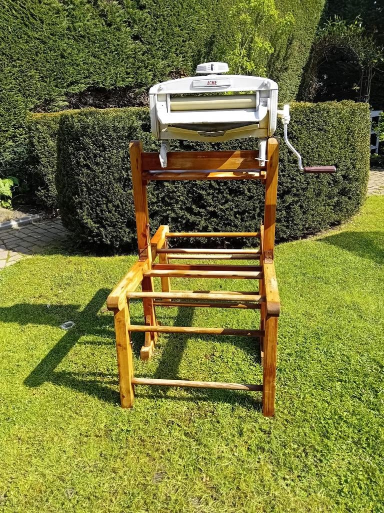 Oude wasbak met wasstamper en wringer, Ophalen of Verzenden