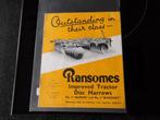 Landbouw Ransomes schijfploegen Baron 3 en Baronet 3, Verzenden, Zo goed als nieuw, Folder