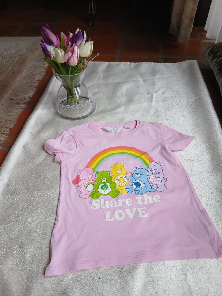 H&M Care Bears T-shirt roze maat 110/116 – mooie staat, Kinderen en Baby's, Kinderkleding | Maat 110, Ophalen of Verzenden, Zo goed als nieuw