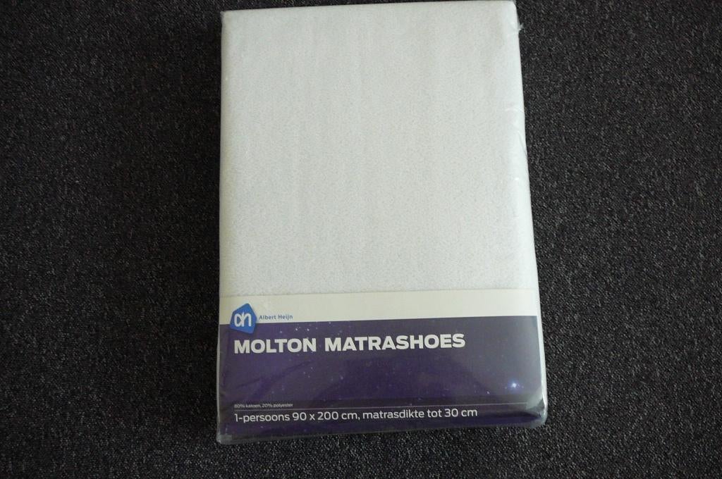 MOLTON HOESLAKEN 90X200CM NIEUW IN VERPAKKING, Ophalen, Eenpersoons, Nieuw, Wit