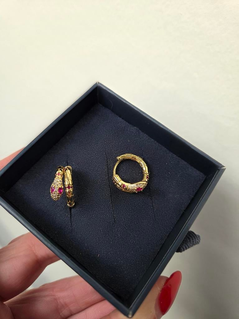 Prachtige Oorbellen van Anna + Nina Goudkleurig Snake, Hangers, Nieuw, Ophalen of Verzenden, Goud