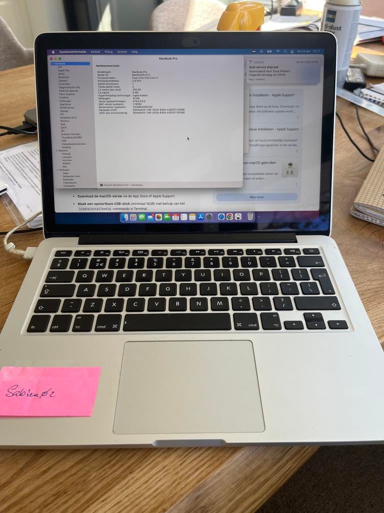 MacBook Pro 16GB RAM, 2.8 GHz Intel Core i7, MacBook Pro, Gebruikt, 2 tot 3 Ghz, Qwerty