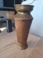 Antieke koperen vaas met gravures, Ophalen of Verzenden