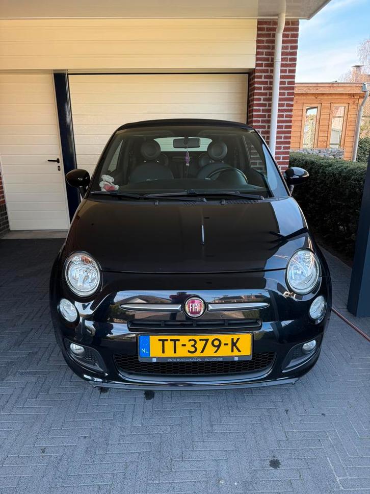 Fiat 500 1.2 C 2014 Zwart, Auto's, Fiat, Particulier, Benzine, C, Hatchback, Handgeschakeld, Geïmporteerd, Zwart, Zwart, Leder en Stof