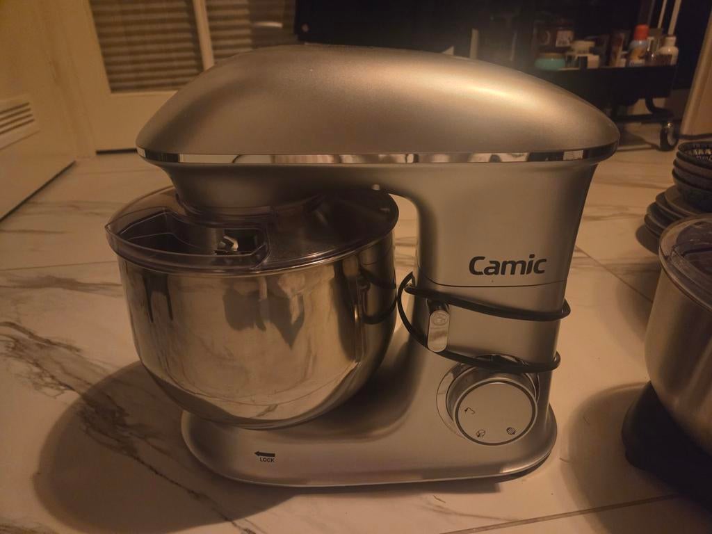 Krachtige Camic Deegmachine / Keukenmachine - Zilver, Witgoed en Apparatuur, Keukenmixers, 4 liter of meer, 3 snelheden of meer