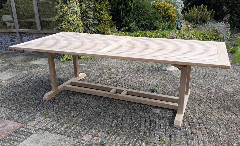 Teak & Garden tuintafel teak hout 250 x 110 cm - type HOTEL, Teakhout, Info@teak-garden.nl, Rechthoekig, Teak & Garden