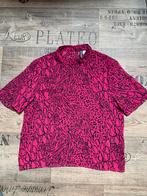 H&M fuchsia blouse tijgerprint, Verzenden, Zo goed als nieuw, Maat 36 (S), Roze