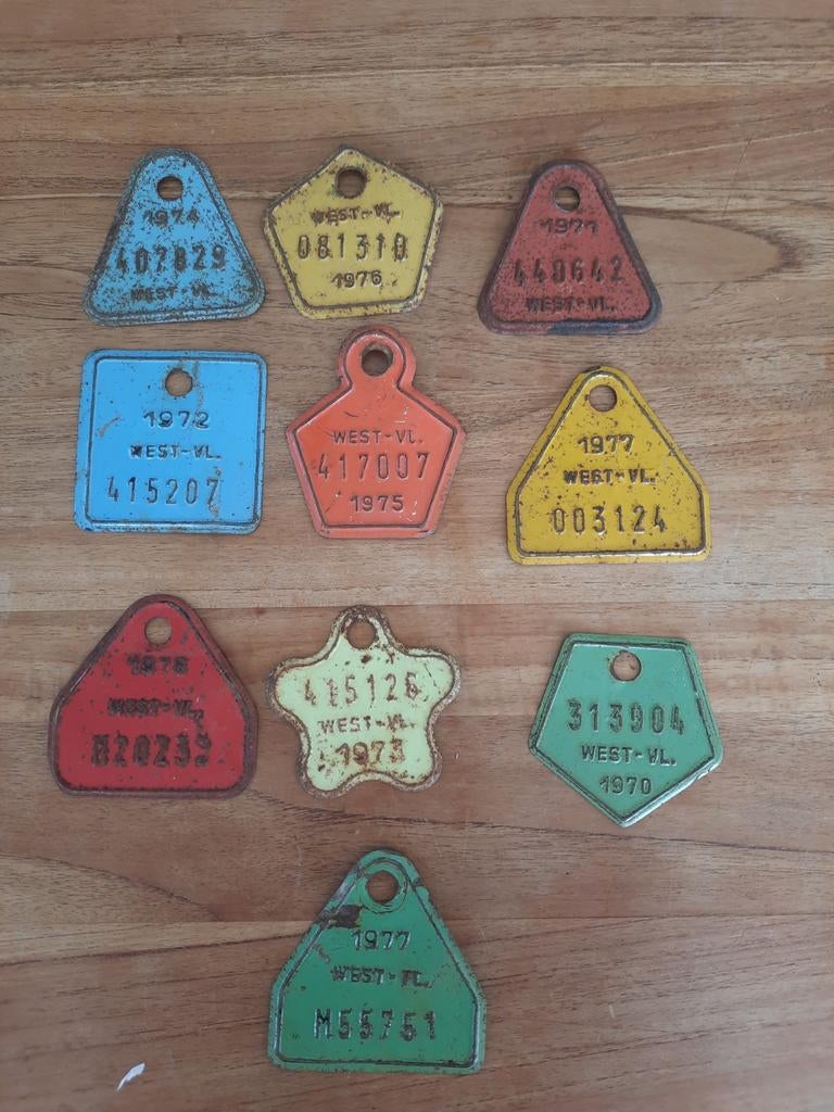 Oude fietsplaatjes 1970 tm 1977 west-vl, Verzamelen, Overige Verzamelen, Ophalen of Verzenden, Gebruikt