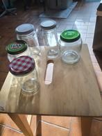 Glazen potjes met deksel., Huis en Inrichting, Keuken | Potten en Pannen, Ophalen, Glas, Pot, Bus of Blik