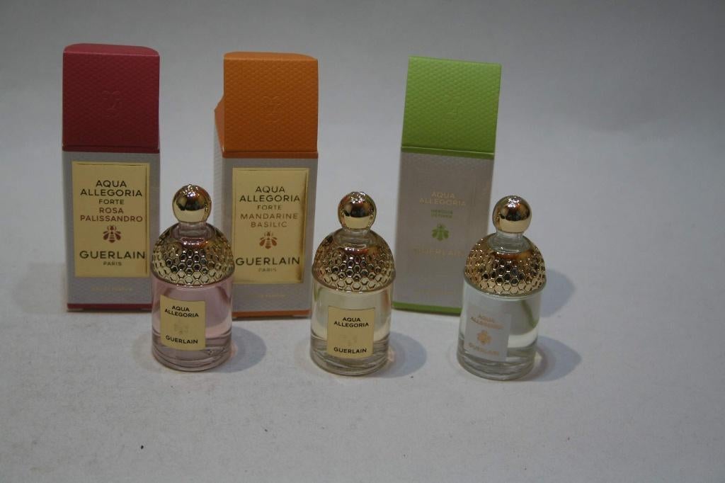 3 verschillende Guerlain Aqua Allegoria7, 5 ml Nieuw & OVP, Verzamelen, Parfumverzamelingen, Verzenden, Nieuw, Miniatuur, Gevuld