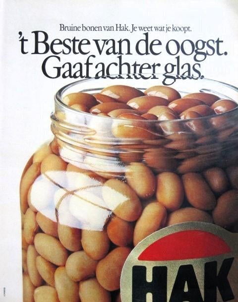 3 vintage advertenties reclames Hak 1980 groenten eten, Ophalen of Verzenden, Gebruikt, Overige typen