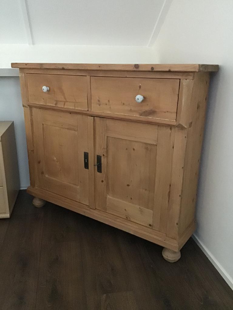 Oude grenen tv hoekkast, Huis en Inrichting, Ophalen, Gebruikt, 100 tot 150 cm, Minder dan 100 cm