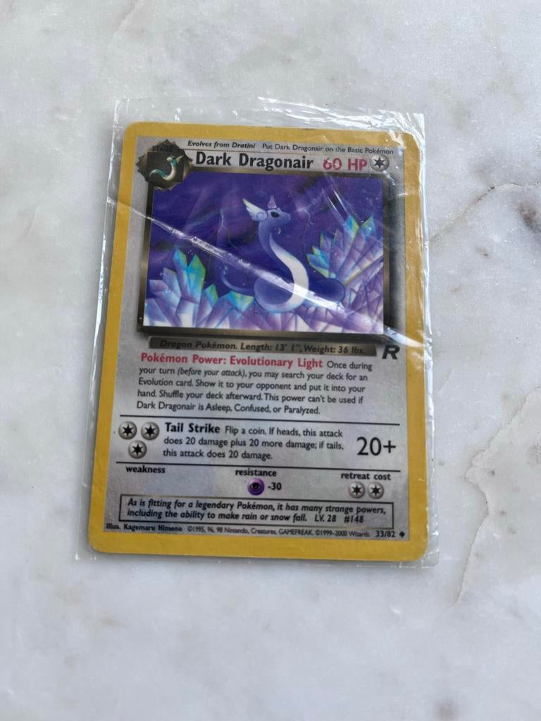 Pokémon Kaart Dark Dragonair 33/82 Wizards 2000, Ophalen, Zo goed als nieuw, Losse kaart