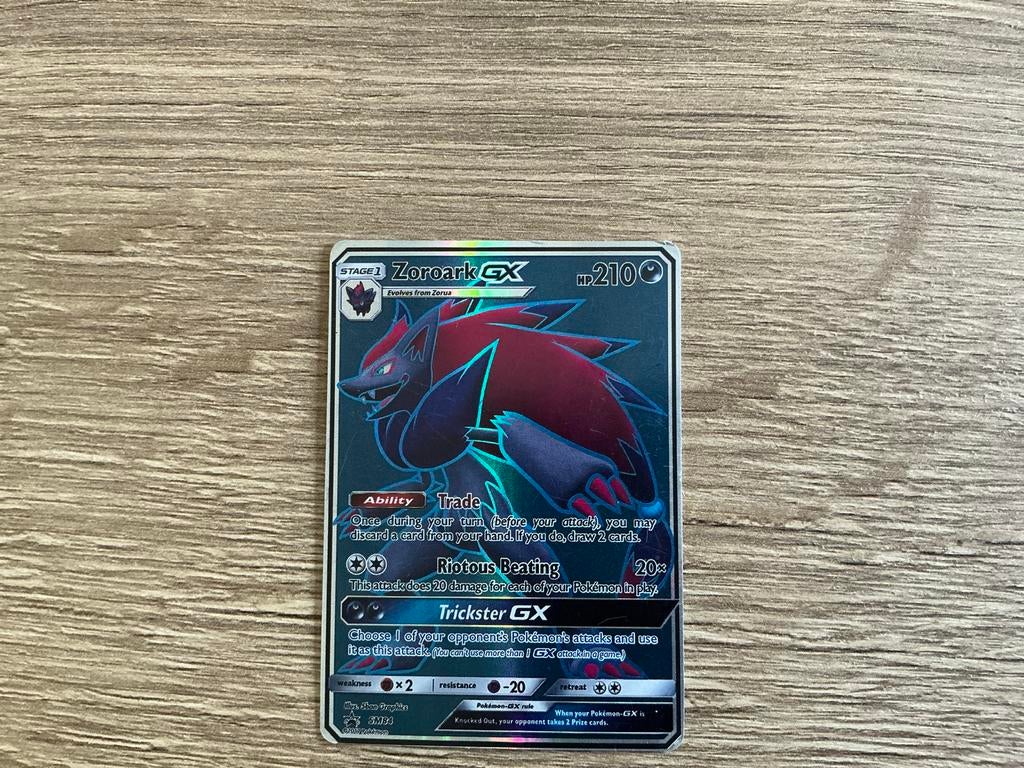 Zoroark GX Pokémon Kaart - Full Art, Ophalen, Zo goed als nieuw, Losse kaart, Foil