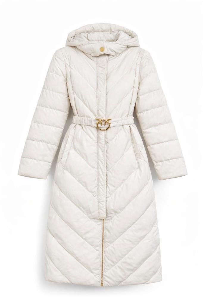 Witte PINKO Winterjas, Kleding | Dames, Jassen | Winter, Zo goed als nieuw, Maat 38/40 (M), Wit, Ophalen