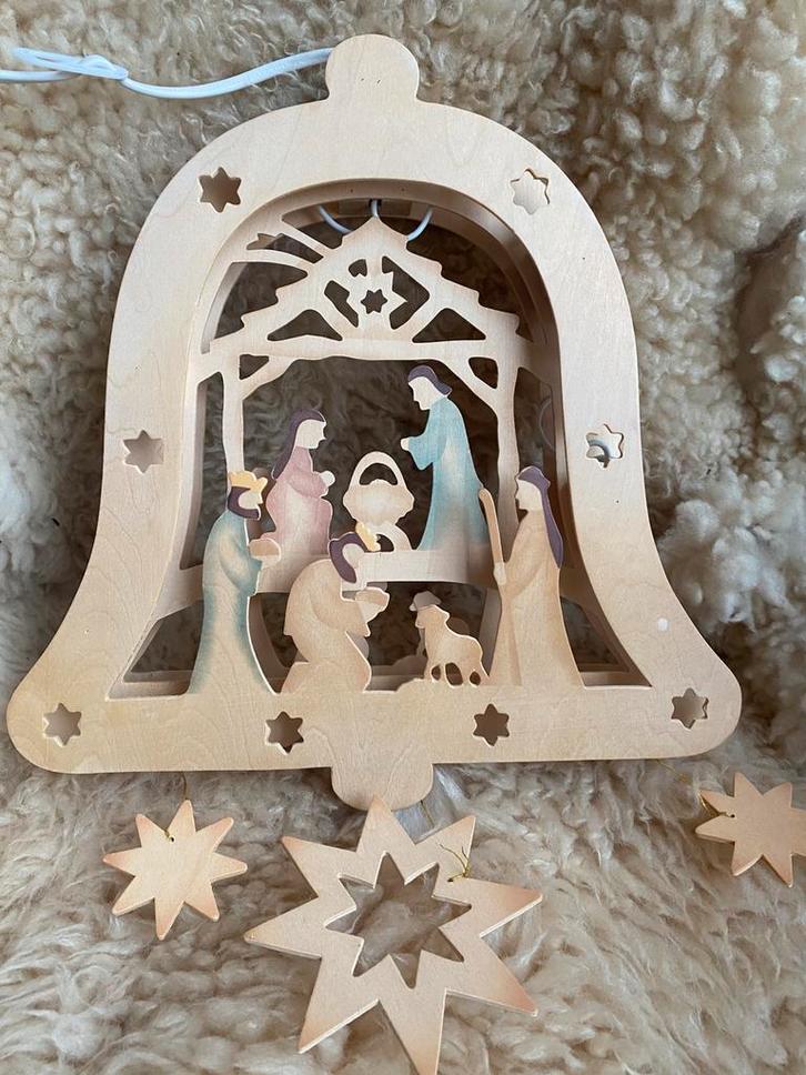 Houten raam decoratie met lichtjes, Diversen, Kerst, Zo goed als nieuw, Ophalen of Verzenden