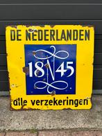De Nederlanden alle verzekeringen emaille reclamebord, Ophalen of Verzenden, Zo goed als nieuw, Reclamebord