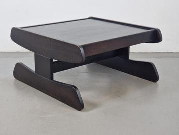 Vintage Wengé Salontafel Brutalist Postmodern ‘70 Hout tafel beschikbaar voor biedingen