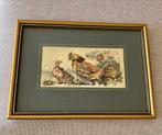Vintage geweven Engels schilderijtje vogels - Cash’s, Antiek en Kunst, Kunst | Etsen en Gravures, Ophalen of Verzenden