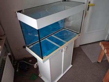 Mooi aquarium met kast & toebehoren  beschikbaar voor biedingen