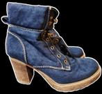 Leuke Dames Laarsjes - Blauw, Blauw, Lage of Enkellaarzen, Ophalen of Verzenden, Onbekend