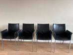 Z.g.a.n. zwarte leren eetkamer stoelen, Ophalen, Modern Design, Zwart, Leer