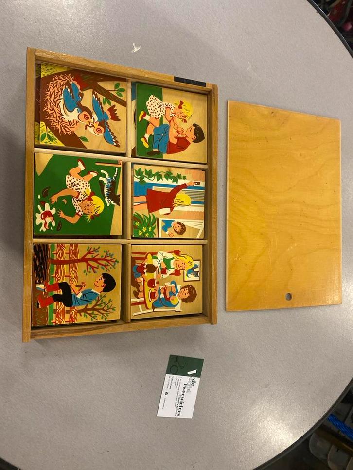 Vintage J. Blokland Simplex Puzzelblokken, Kinderen en Baby's, Speelgoed | Educatief en Creatief, Gebruikt, Puzzelen, Ophalen of Verzenden