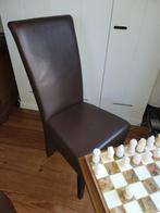 Set 4 leren eetkamer stoelen met houten poten, Huis en Inrichting, Ophalen, Zo goed als nieuw, Vijf, Zes of meer stoelen