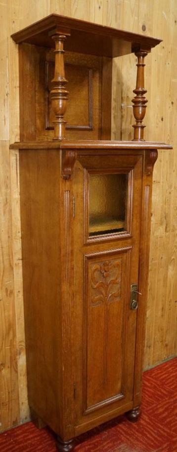 Antiek smalle muziek mahonie Jugendstil kastje boekenkastje beschikbaar voor biedingen