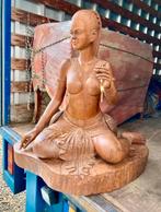 Prachtig groot, gesneden houten sculptuur, van jong meisje!, Ophalen