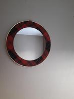 Vintage geruite retro spiegel rond, Ophalen, Rond, Minder dan 50 cm, Minder dan 100 cm