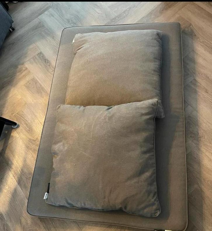 Palletkussen met rugkussens, Huis en Inrichting, Woonaccessoires | Kussens, Gebruikt, Grijs, Rechthoekig, Ophalen