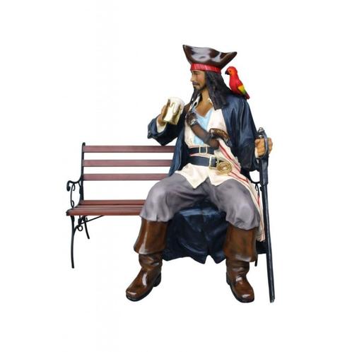 Piraat op bank 148 cm - piratenbeeld, Verzamelen, Beelden en Beeldjes, Nieuw, Ophalen