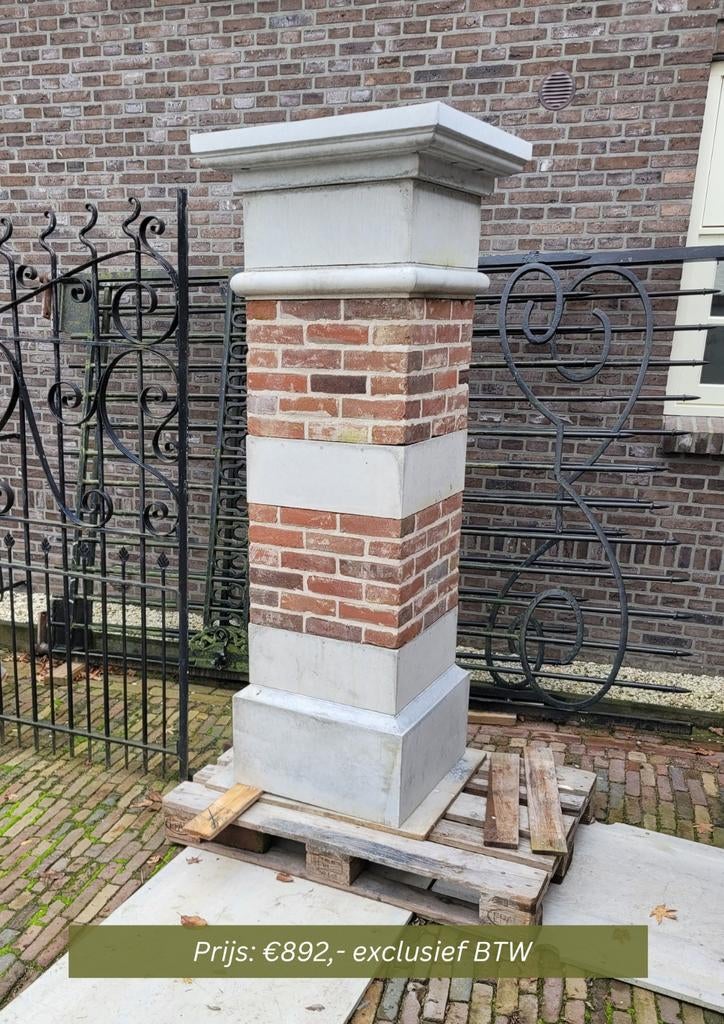 Gemetselde zuilen voor poort of hekwerk, Ophalen