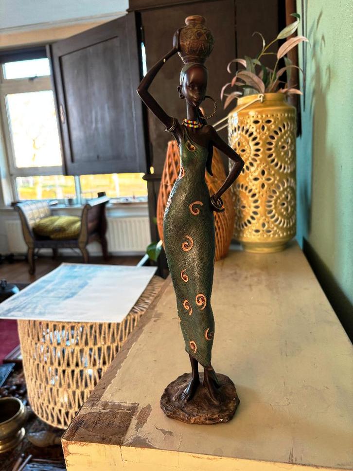 Beeld Afrikaanse Vrouw, Antiek en Kunst, Kunst | Beelden en Houtsnijwerken, Ophalen of Verzenden