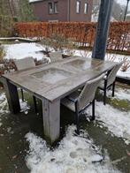 GRATIS Robuuste steigerhouten tuintafel, Ophalen, Gebruikt, Rechthoekig, Hout