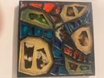 Vintage keramisch mozaïek wandpaneel – abstract reliëf (‘60), Ophalen of Verzenden